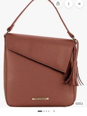 Alexis Bendel Textured Leather Shoulder Bag in Warm Chestnut